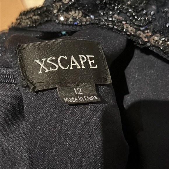 XSCAPE Long Beaded Top Sheer Matte Jersey Skirt Dress - Picture 12 of 15